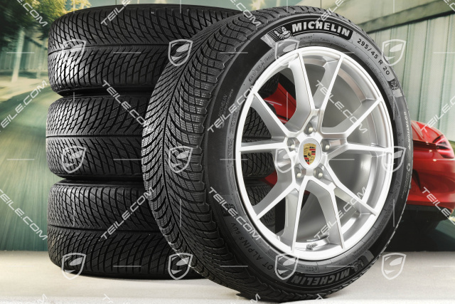 20" Cayenne S COUPE Winterräder Satz, Felgen 9J x 20 ET50 + 10,5J x 20 ET55 + Michelin Pilot Alpin 5 SUV Winterreifen 255/55 R20 + 295/45 R20, mit RDK-Sensoren