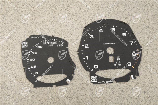 Gauge face set, Black, PDK, USA