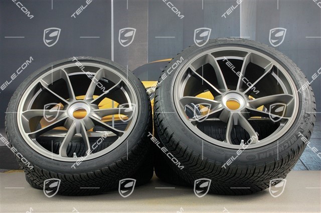 GT3RS 20" Winterräder Satz, Felgen 9J x 20 ET55 + 12J x 20 ET47 + NEUE Michelin Winterreifen 245/35 R20 + 315/35 R20, mit RDK Sensoren