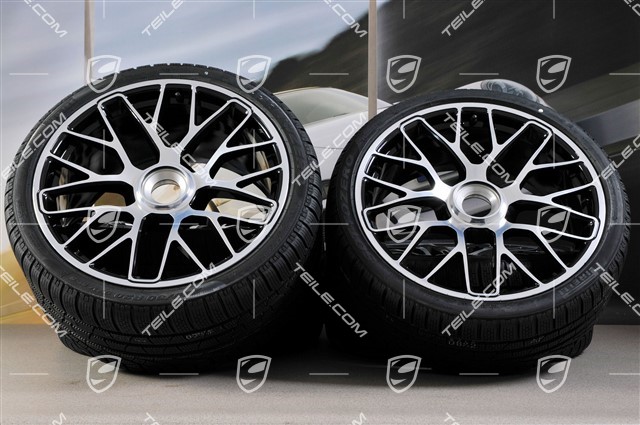 GT3 20" Winterräder Satz "Turbo S" Zentralverschluss, 9J x 20 ET51 + 11J x 20 ET59 + NEUE Pirelli Winterreifen 245/35 R20+295/30 R20, RDK-Sensoren