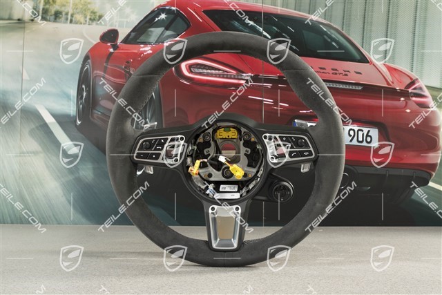Multifunction steering wheel, 3-spoke, heated, Alcantara Black / Sport Chrono Package Plus