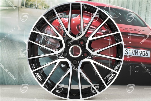 21-inch wheel rim set Cayenne RS Spyder, 11J x 21 ET49 + 9,5J x 21 ET46, for Cayenne Coupé, black high gloss