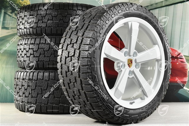 19"+20" Dakar All-Terrain Rädersatz, Felgen 8J x 19 ET38 +11,5J x 20 ET63 + All-Terrain Pirelli Scorpion Reifen 245/45 ZR19 + 295/40 ZR20, in Weiß