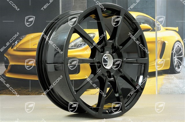 20-inch Carrera Classic (II) wheel rim set, 8,5 J x 20 ET49 + 11,5 J x 20 ET76, in black high gloss