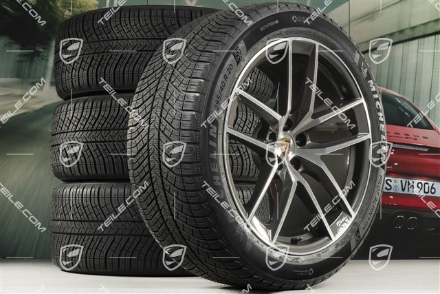 20-inch "Macan S" winter wheels set, rims 9J x 20 ET26 + 10J x 20 ET19, Michelin winter tyres 265/45 R 20 + 295/40 R 20, titanium dark/burnished, with TPMS