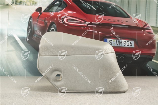 Rear seat cushion pad, Leather, Steel Grey, R