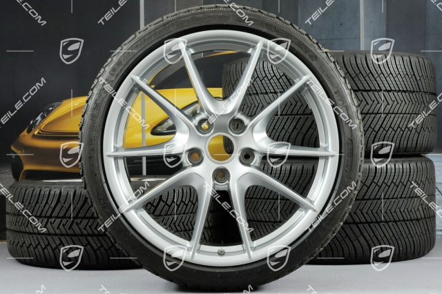 20" Carrera S (III) Winterräder Satz, 8,5J x 20 ET51 + 11J x 20 ET70 + Michelin Winterreifen 245/35 ZR20 + 295/30 ZR20, mit RDK-Sensoren