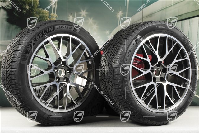 20" "RS Spyder Design" Winterräder Satz, Felgen 9J x 20 ET26 + 10J x 20 ET19, Michelin Pilot Alpin 5 SUV Winterreifen 265/45 R20 + 295/40 R20, mit RDK-Sensoren