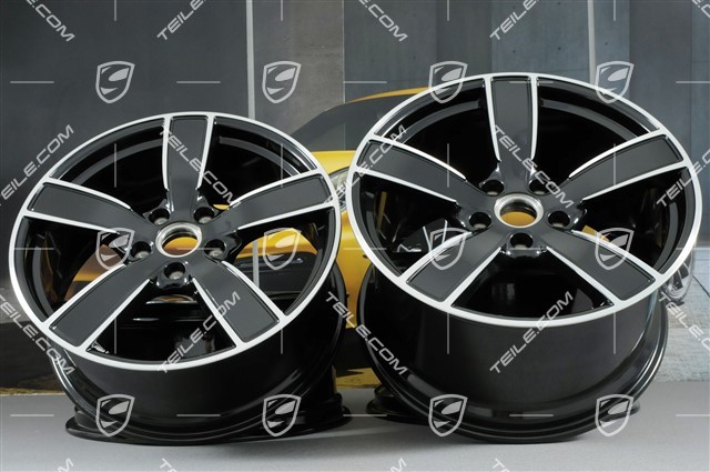 20-inch wheel rim set Carrera Sport, 8,5J x 20 ET49 + 11,5J x 20 ET56, Jet Black Metallic