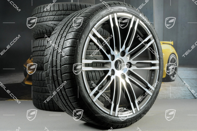 20" Winterräder Satz "Turbo", Felgen 8,5J x 20 ET51 + 11J x 20 ET56 + Pirelli Winterreifen 245/35 R20 + 295/30 R20, mit RDK-Sensoren