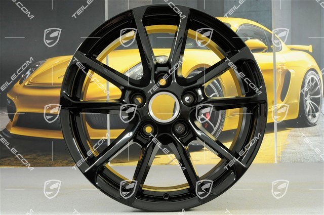 18-inch wheel rim set Cayenne facelift 2014->, 8J x 18 ET53, black high gloss