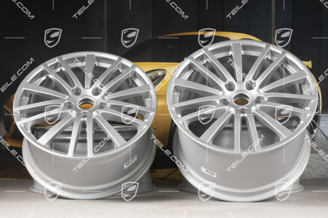 20-inch wheel rim set Panamera Design, 9,5J x 20 ET71 + 11,5J x 20 ET68, Brilliant chrome