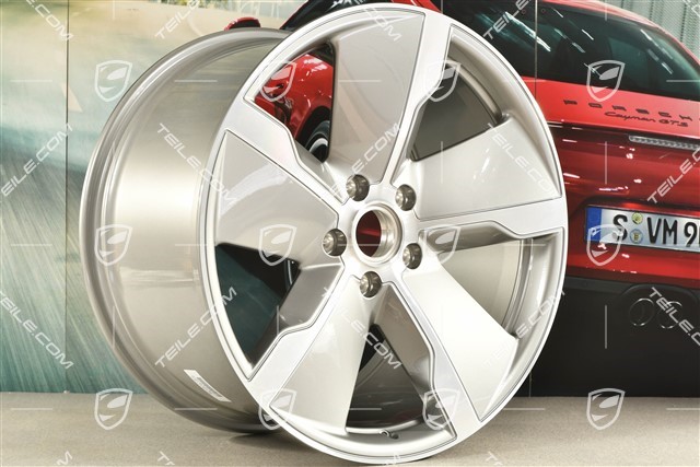 21-inch wheel rim Taycan Exclusive Design, 11,5J x 21 ET66, Platinum Silver, rear, L