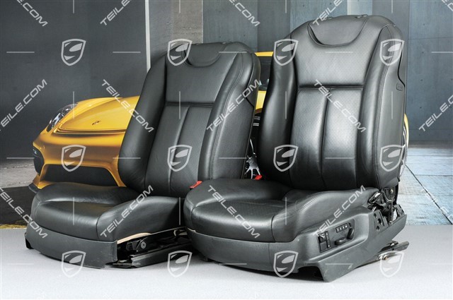 Sport seats, elect. adjustment, memory, lumbar, leather, black, set (L+R)