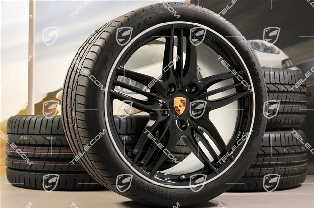 20-inch SportDesign summer wheel set, Black - exlusive 911, 8,5J x 20 ET51 + 11J x 20 ET70, tyres 245/35 ZR20 + 295/30 ZR20