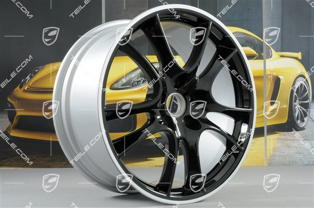 21-inch Cayenne Sport / GTS wheel, 10J x 21 ET50, wheel star in black / silver pinstripe round the edge