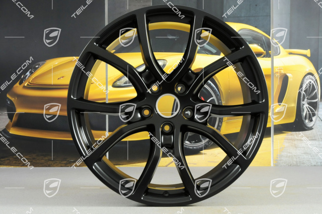 21-inch wheel rim set Cayenne ExclusiveDesign, 11J x 21 ET58 + 9,5J x 21 ET46, black satin-mat