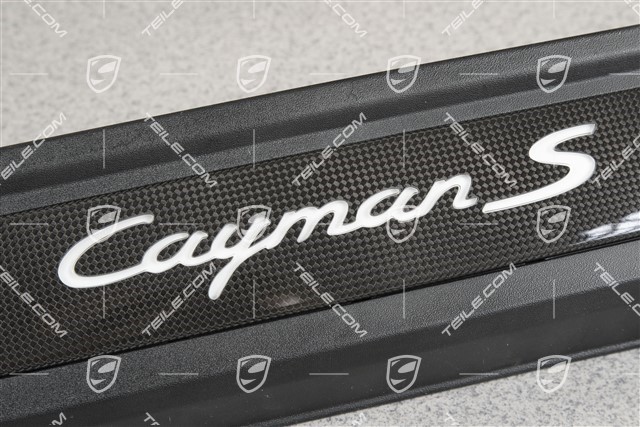 Einstiegleiste, Carbon, mit Beleuchtung, mit Schriftzug "Cayman S", R