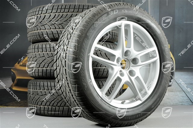 19-inch Cayenne Turbo winter wheel set, 4 wheels 8,5 J x 19 ET 59 + 4 Dunlop winter tyres 265/50 R 19 110V XL M+S, with TPMS sensors