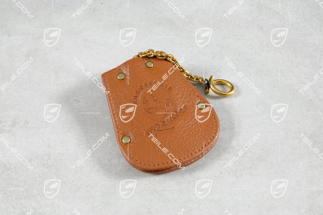 Key case, REUTTER logo + Porsche crest, leather