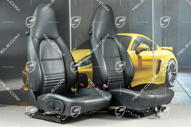 Seats, el. adjustable, leather, Metropole blue, set (L+R)