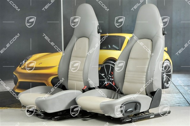 Seats, manual adjustable, Leatherette, Graphite grey, set (L+R)