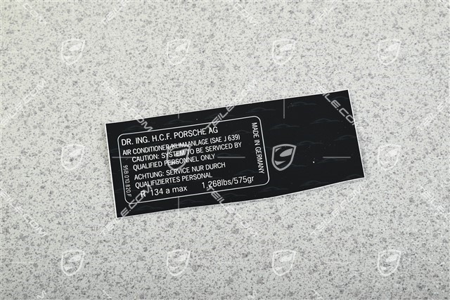 Notice sticker, Refrigerant