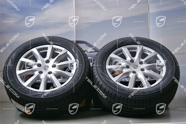 18-inch Cayenne winter wheel set, 4x wheels 8 J x 18 ET 53 + 4x Pirelli tyres 255/55 R 18 109V XL M+S, with TPMS