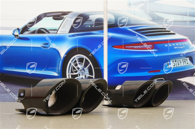 Sport exhaust pipe black, Panamera S/4S/S e-Hybrid/Turbo/Turbo S/4S Executive/Turbo Executive/Turbo S Ex.), set L+R