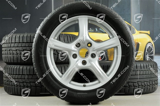 18-inch Panamera winter wheel set, 8J x 18 ET 59 + 9J x 18 ET 53 + NEW Nokian winter tyres 245/50 R18 + 275/45 R18, with TPMS