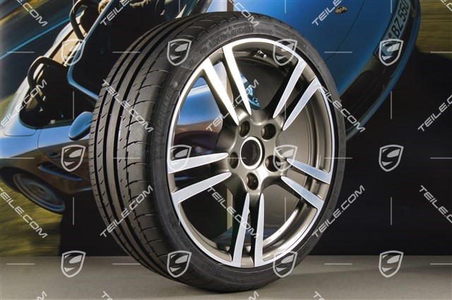 19" Komplet kół letnich TURBO II, felgi 8J x 19 ET57 + 11J x 19 ET67 + opony 235/35 ZR19 + 295/30 ZR19, z czuj.ciśnienia RDK