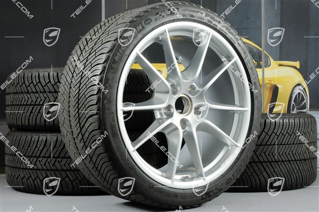 20" Komplet kół zimowych Carrera S (III), 8,5J x 20 ET51 + 11J x 20 ET70 + NOWE opony zimowe Michelin 245/35 ZR20 + 295/30 ZR20