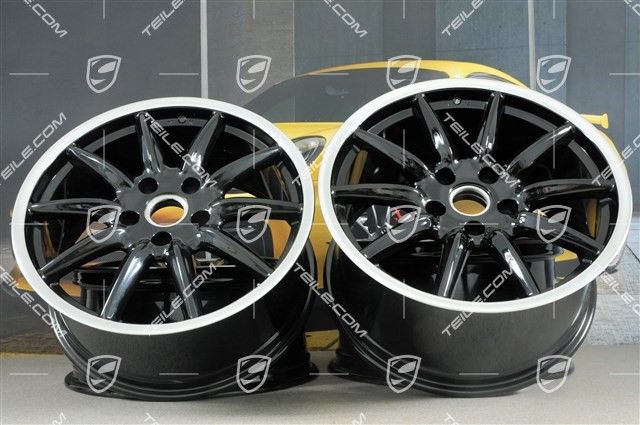 19-inch Carrera Sport wheel set, 8,5J x 19 ET55 + 10J x 19 ET42, Black High Gloss