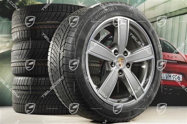 20-inch Cayenne Sport Classic Comfort winter wheel set, rims 9J x 20 ET50 + 10,5J x 20 ET64 + Continental winter tyres 275/45 R20 + 305/40 R20, with TPMS
