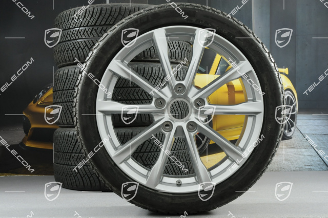 19-inch Boxster S winter wheels set, rims 8J x 19 ET57 + 10J x 19 ET45 + Michelin Pilot Alpin 4 winter tires 235/40 R19 +265/40 R19