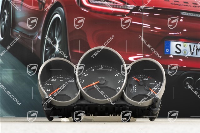 Instrument cluster, dials in black, PDK, Volcano grey