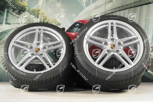 19" Winterräder Satz "Carrera", Felgen 8,5J x 19 ET50 + 11J x 19 ET77 + Continental WinterContact TS 830P Winterreifen 235/40 R19 + 295/35 R19