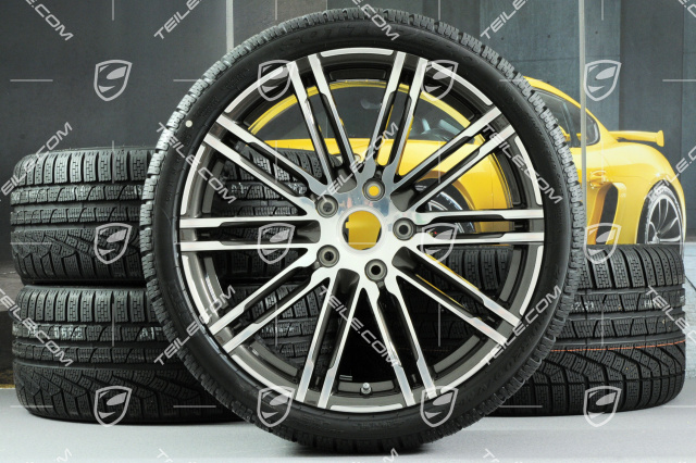 20" Winterräder Satz "Turbo", Felgen 8,5J x 20 ET51 + 11J x 20 ET52 + Pirelli Winterreifen 245/35 R20 + 295/30 R20, ohne RDK-Sensoren