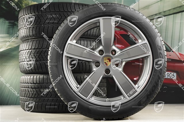 20-inch Cayenne Sport Classic Comfort winter wheel set, rims 9J x 20 ET50 + 10,5J x 20 ET64 + Pirelli winter tyres 275/45 R20 + 305/40 R20, with TPMS