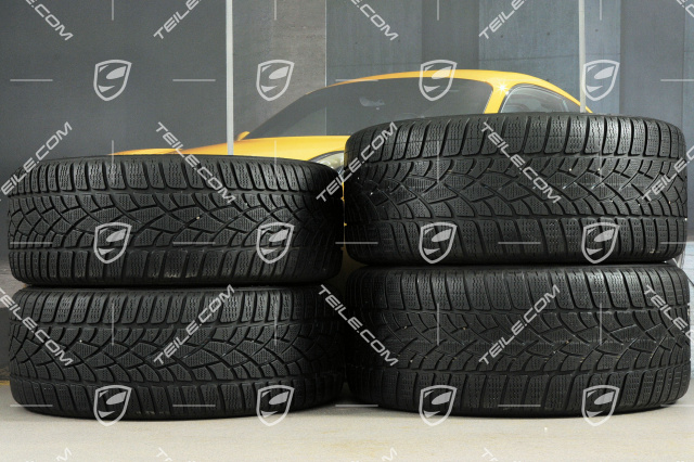 18" Boxster winter wheel set, 8J x 18 ET57 + 9J x 18 ET47 + winter tyres Dunlop 235/45 R18 + 265/45 R18, with TPM