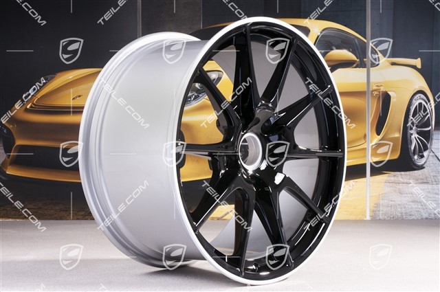 19-inch Boxster Spyder wheel, special Black Edition model, black highgloss, 10 J x 19 ET42