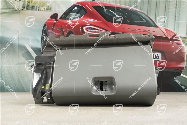 Glove compartment, leatherette, stone grey, complete