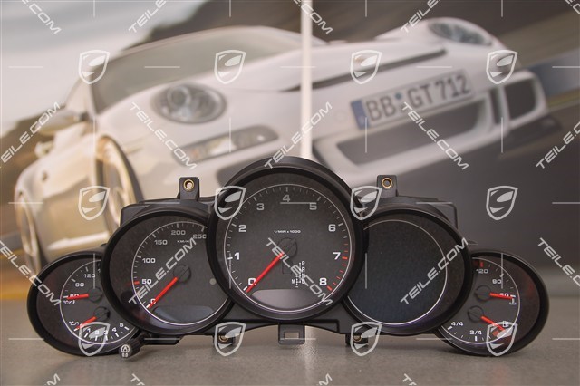 Instrument cluster, black face gauges, PDK, Diesel/3.6