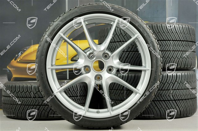 20" Komplet kół zimowych Carrera S (III) , felgi 8,5J x 20 ET51 + 11J x 20 ET52 + opony zimowe Michelin 245/35 ZR20 + 295/30 ZR20, z czujnikami ciśnienia