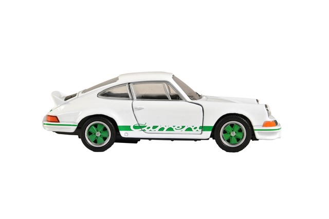 Fahrzeug/Spielzeug Pullback Porsche 911 RS 2.7, Welly, weiss, Maßstab 1:38
