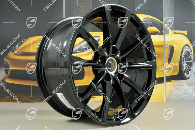 19-inch Boxster S wheel rim set, 8J x 19 ET57 + 10J x 19 ET45, in black high gloss