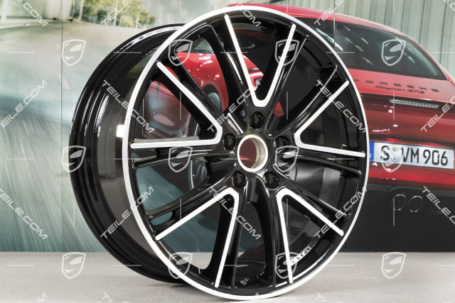 21" Felge Panamera Exclusiv, 9,5J x 21 ET71, schwarz hochglanz