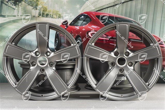 20-inch wheel rim set Carrera Sport, 8,5J x 20 ET49 + 11,5J x 20 ET56, Platinum satin matt
