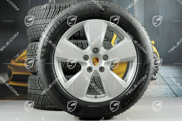 19-inch Cayenne winter wheel set, rims 8,5J x 19 ET47 + 9,5J x 19 ET54 + NEW Michelin winter tyres 255/55 R19 + 275/50 R19, with TPMS