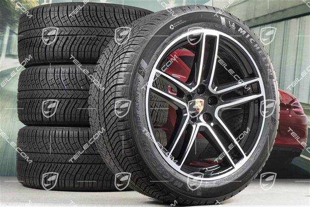 20-inch "Macan Turbo" winter wheels set, rims 9J x 20 ET26 + 10J x 20 ET19 + NEW Michelin Latitude Alpin 5 winter tyres 265/45 R20 + 295/40 R20, black high gloss, with TPMS